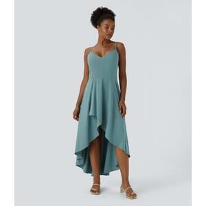 NWT Halara Breezeful™ Shirred High Low Flowy Quick Dry Maxi Slip Dress, Size - M